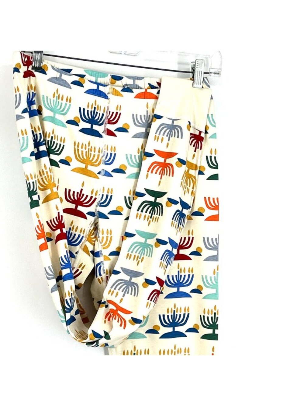 Hanna Andersson Pajama Long Johns Rainbow Hanukkah Holiday 2 Pc Sz M Adult - Picture 3 of 8